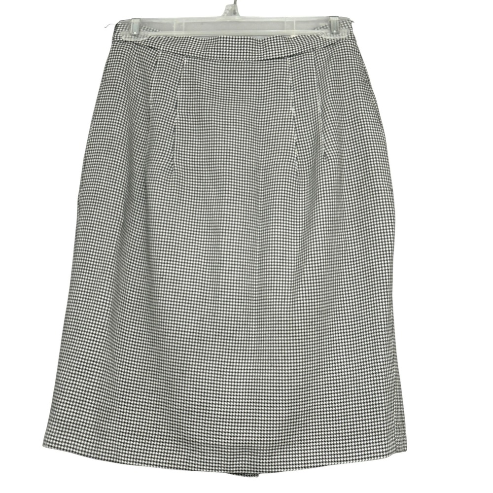 Vintage Women's Houndstooth‎ Pencil Skirt Size 8 Pockets Classic Preppy Tailored